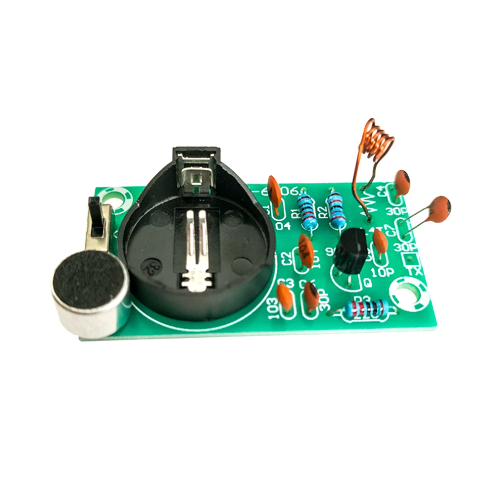 Kit de modulación de frecuencia FM, receptor transmisor de Radio estéreo, módulo de micrófono inalámbrico, Suite de soldadura, 76-108MHz, bricolaje