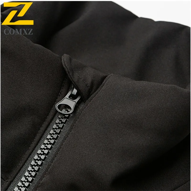 COMXZ Men Puffer Jacket 2025 Unisex Versatile Ski Street Lightweight Loose Travel Cotton-Padded Jacket Warm Snow Winter Jacket