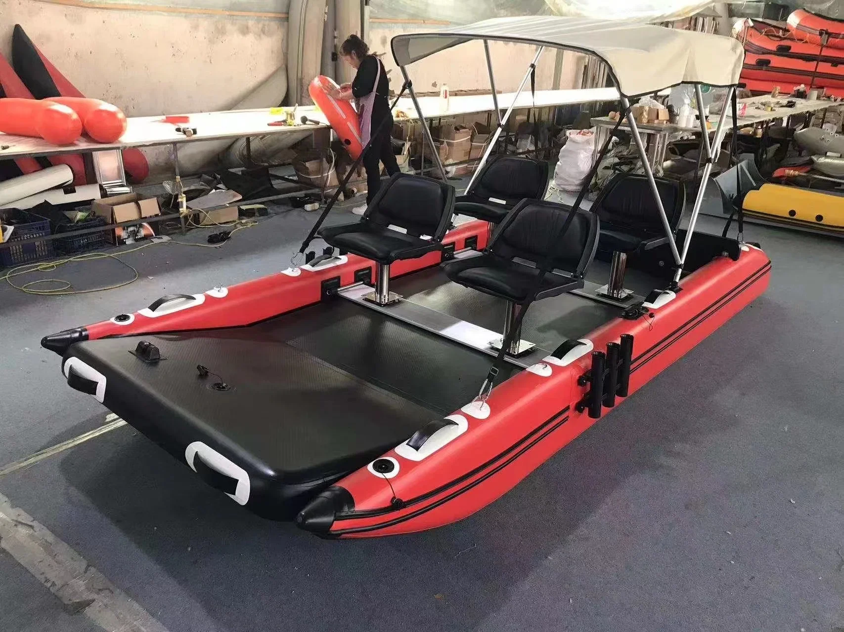 Barco inflable de catamarán Fastcat de pesca aérea inflable de PVC