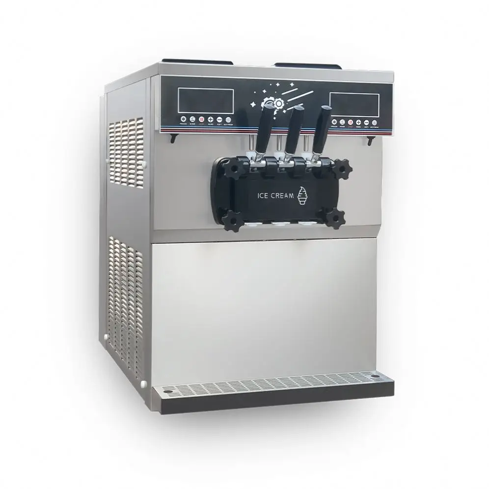 

machine Cream Ice Cream machine Commercial Floor Standing 3 Flavors Soft Serve Ice Cream machine For Sale