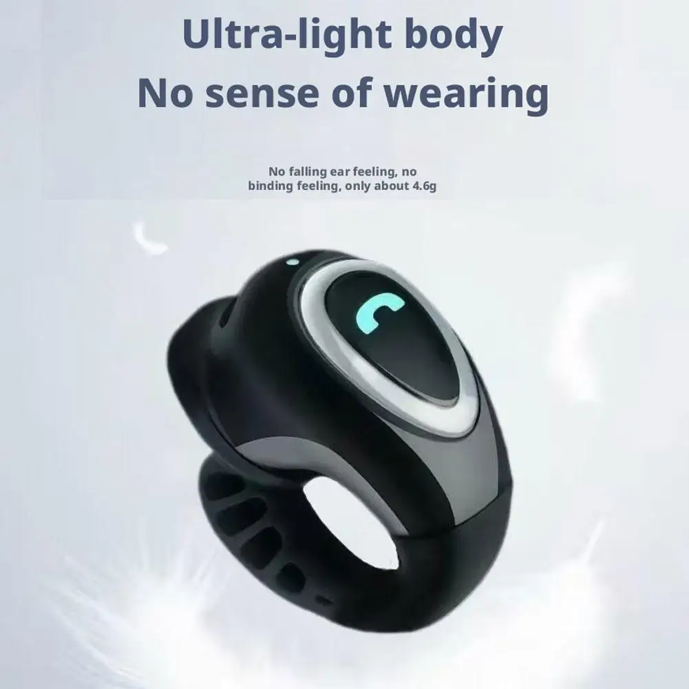 Single Ear Bluetooth 5.4 Headset Open Ear Wireless Earbuds Clip On Earphone Earhook Clipbuds Noise Reduction HIFI Stereo Headset view 2