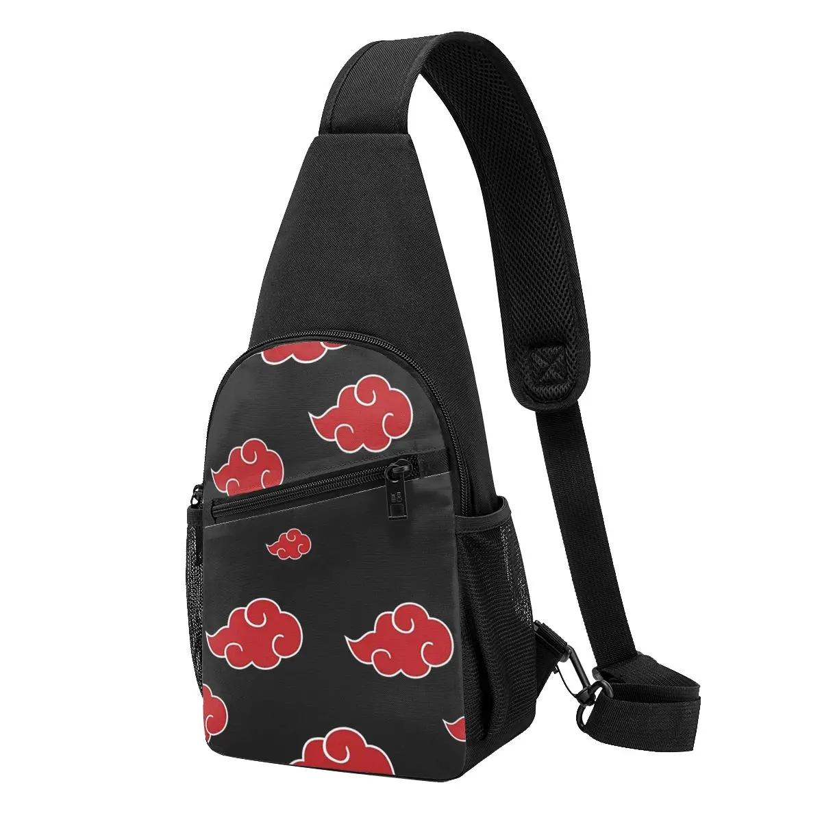 

Black And Red Cloud Chest Bag Men Sling Crossbody Backpack Chest Bag Travel Hiking Daypack Shoulder Bag