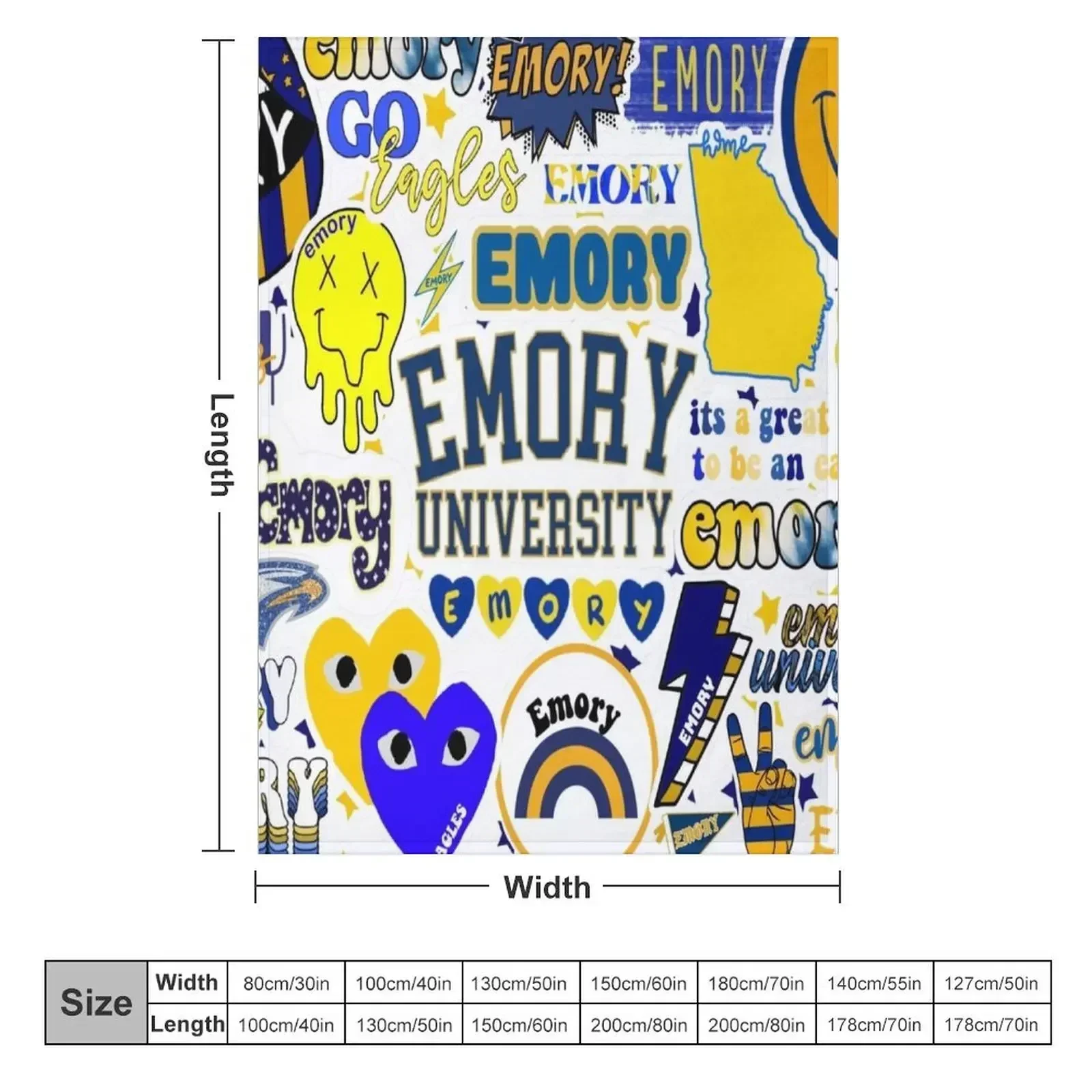 E M O R Y Eagles Collage Design Throw Blanket