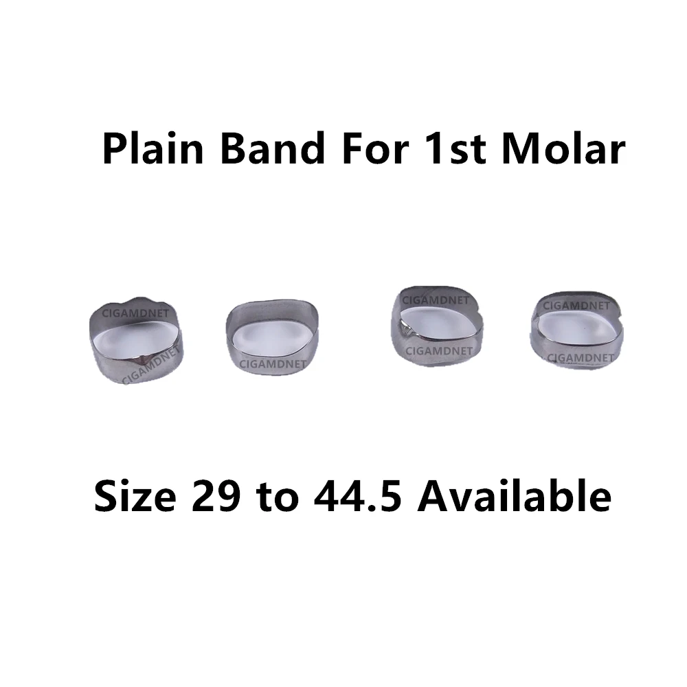 ทันตกรรมจัดฟัน Molar Band Plain Molar Band สําหรับ 1st Molar 4 ชิ้น/ชุด