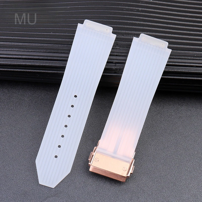 Exquisite Silicone Watchbands for Hublot Yubo Big Bang Classic Fusion Series Soft Waterproof Breathable Strap 26x19mm
