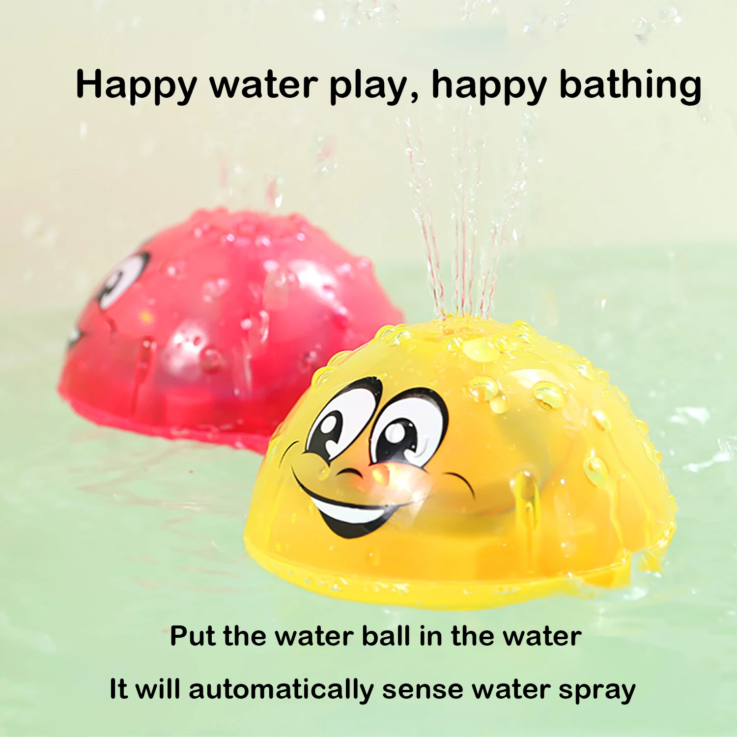 Bain interactif pour enfants, musique, éclairage, jouets, jeu d'eau, détection, boule de pulvérisation d'eau