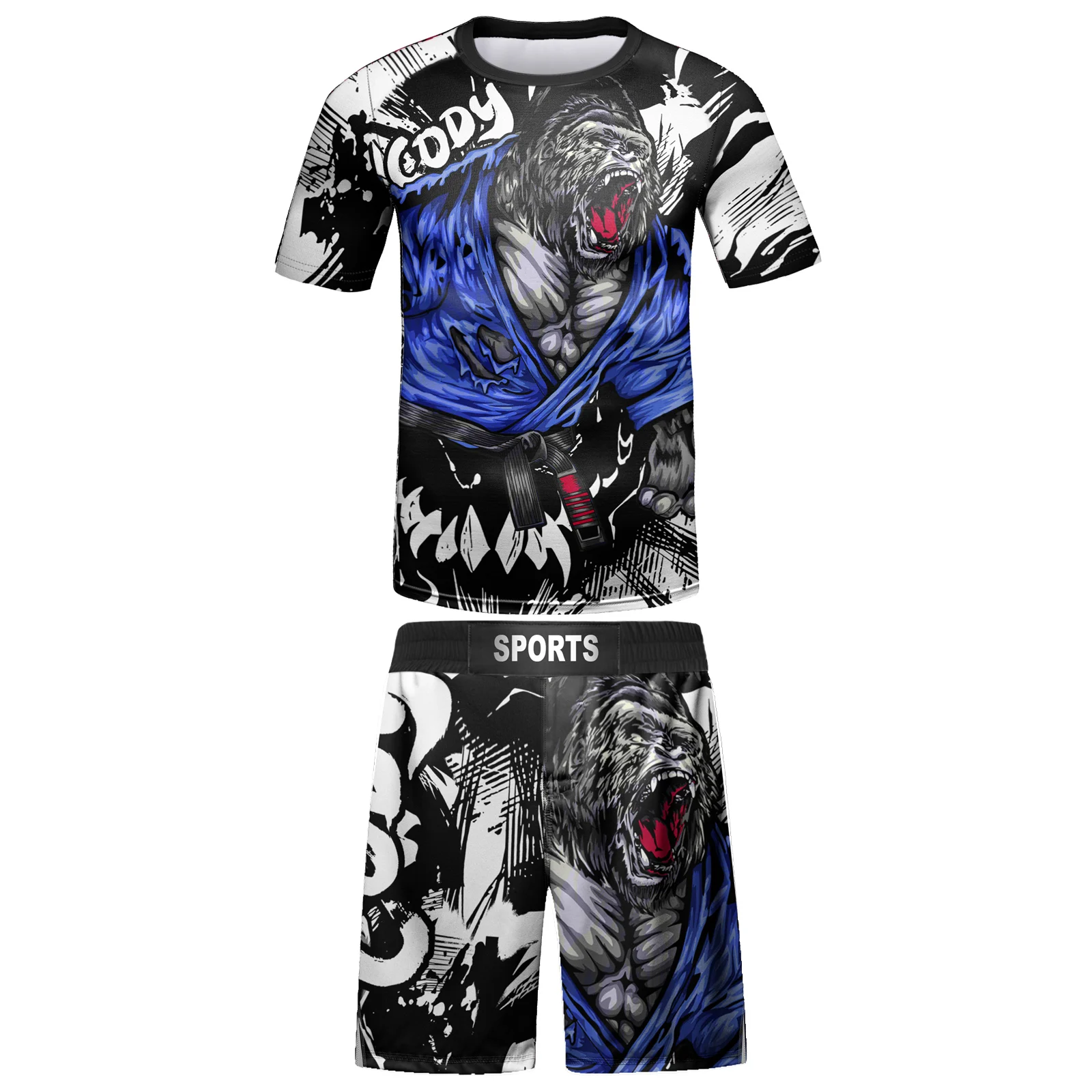 Jiu Jitsu Rashguard Sportsuit Youth Boys Boxing Shirt Fighting Shorts Wrestling Kickboxing Leggings 4pcs Tight Training Clothing