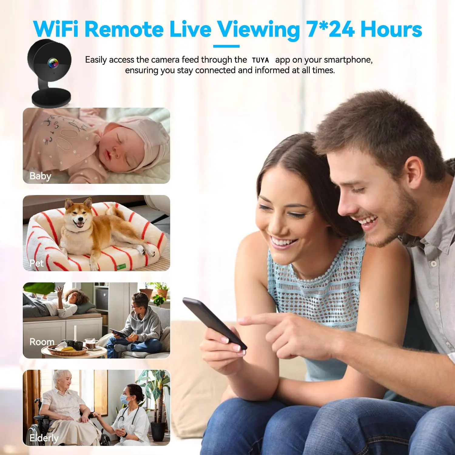 5MP Magnetic Tuya Camera Wireless Mini Two-way Audio Color Night Vision Wifi Baby Monitor Cam Outdoor Wateproof CCTV Video Surve