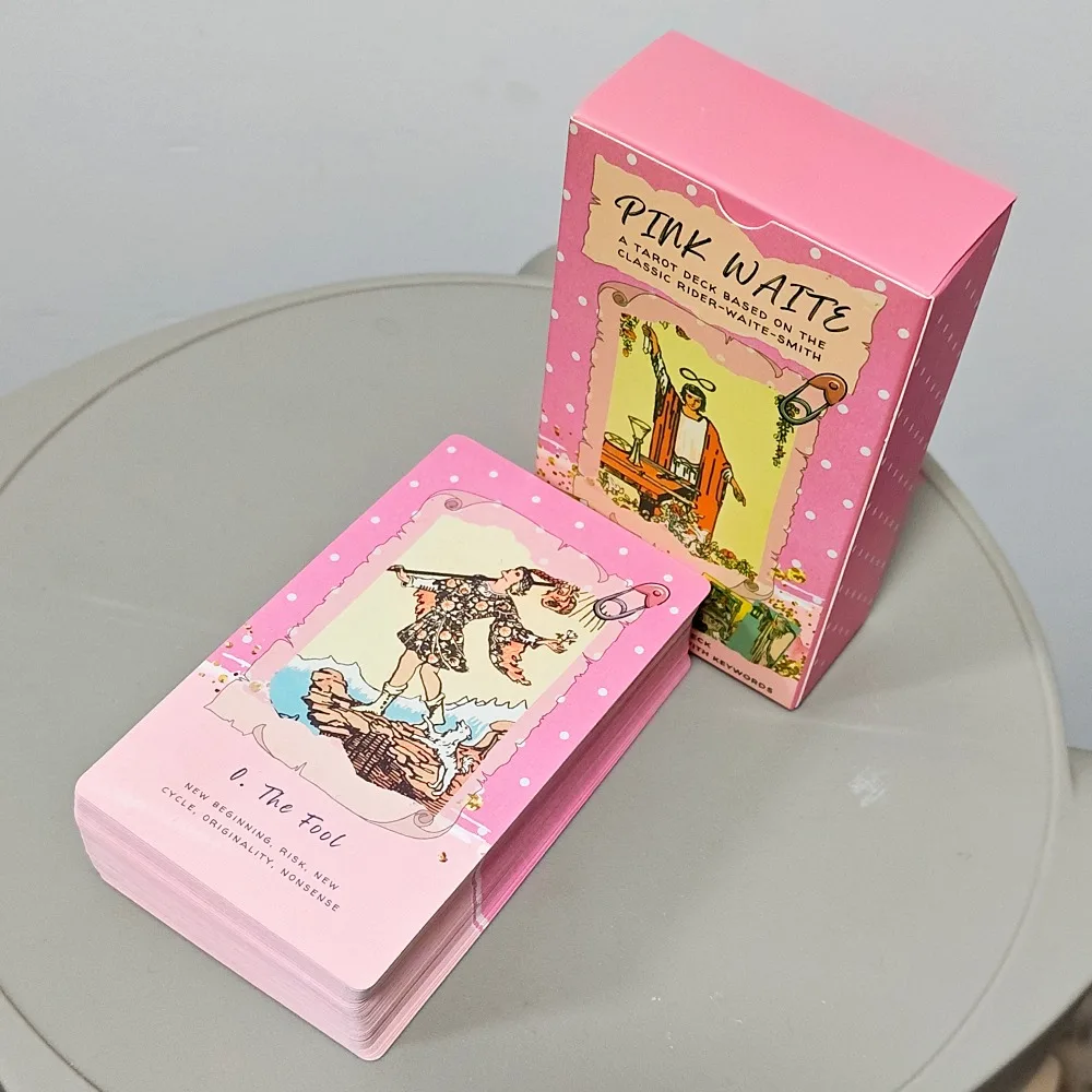 Pink Waite Tarot, The Dreamy Pink Collage Tarot Deck, 78  Aesthetic Kawaii Tarot Cards with Meanings