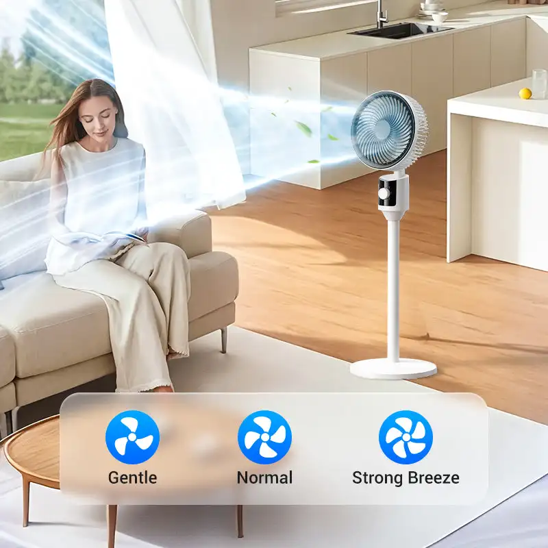 

Портативный осциллирующий стоячий вентилятор с регулируемой высотой, складной настольный вентилятор, перезаряжаемый вентилятор на подставке с питанием от батареи для кемпинга