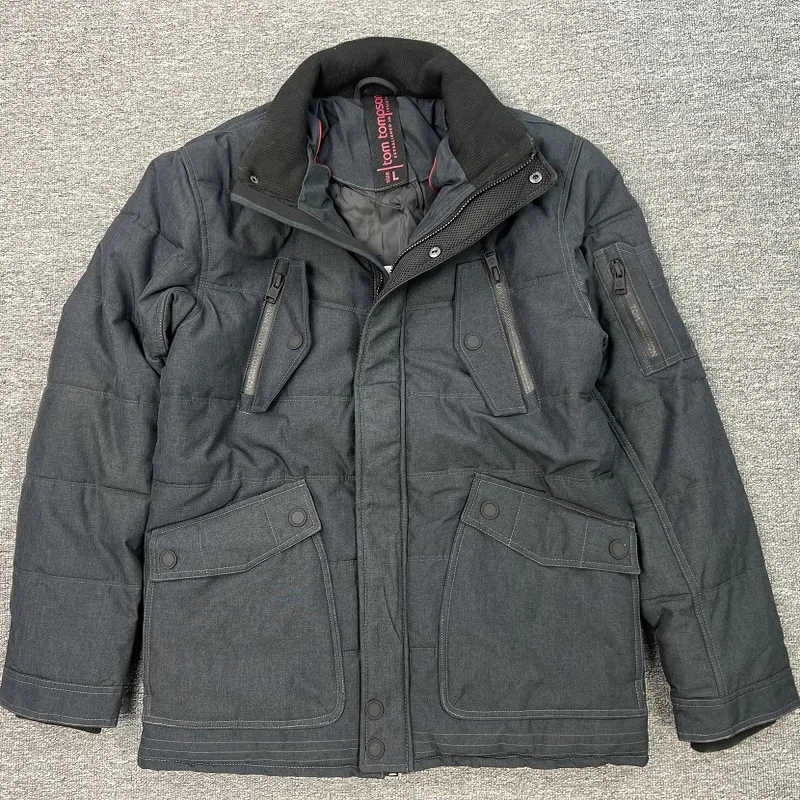 

Thiened Winter Cotton Jaet Windproof Warm Anti-wear Durable Youth Faion Long Sve Regular Fit Pure Color Coat