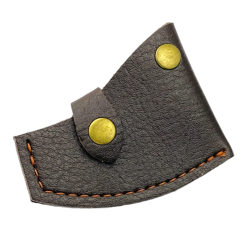 

Q2Q4 Waist Mount Hatchets Sleeve Camping Woodworking Hatchets Cover PU Leather Axes Sheath Belt Axes Head Cover with Button