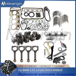 Engine Rebuild Overhaul Crankshaft Gasket Pistons Bearings Timing Chain Kit Fit BMW 2.0L L4 GAS DOCH N46B20 Naturally aspirated