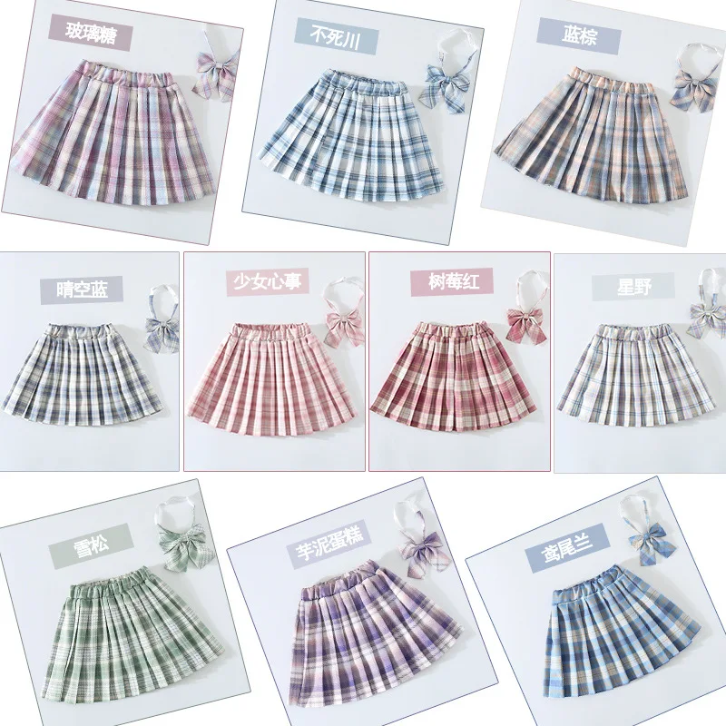 1pc 2026 Summer Teenager Girls JK Plaid Princess Pleated Skirt Short Mini Safety Pants Children Kids 4 5 7 8 10 12 14 Year Japan
