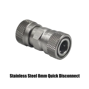 Paslanmaz çelik çift kadın 8MM dolgu meme hem uç kadın hızlı kes adaptörü HPA yüksek basınç aksesuarları