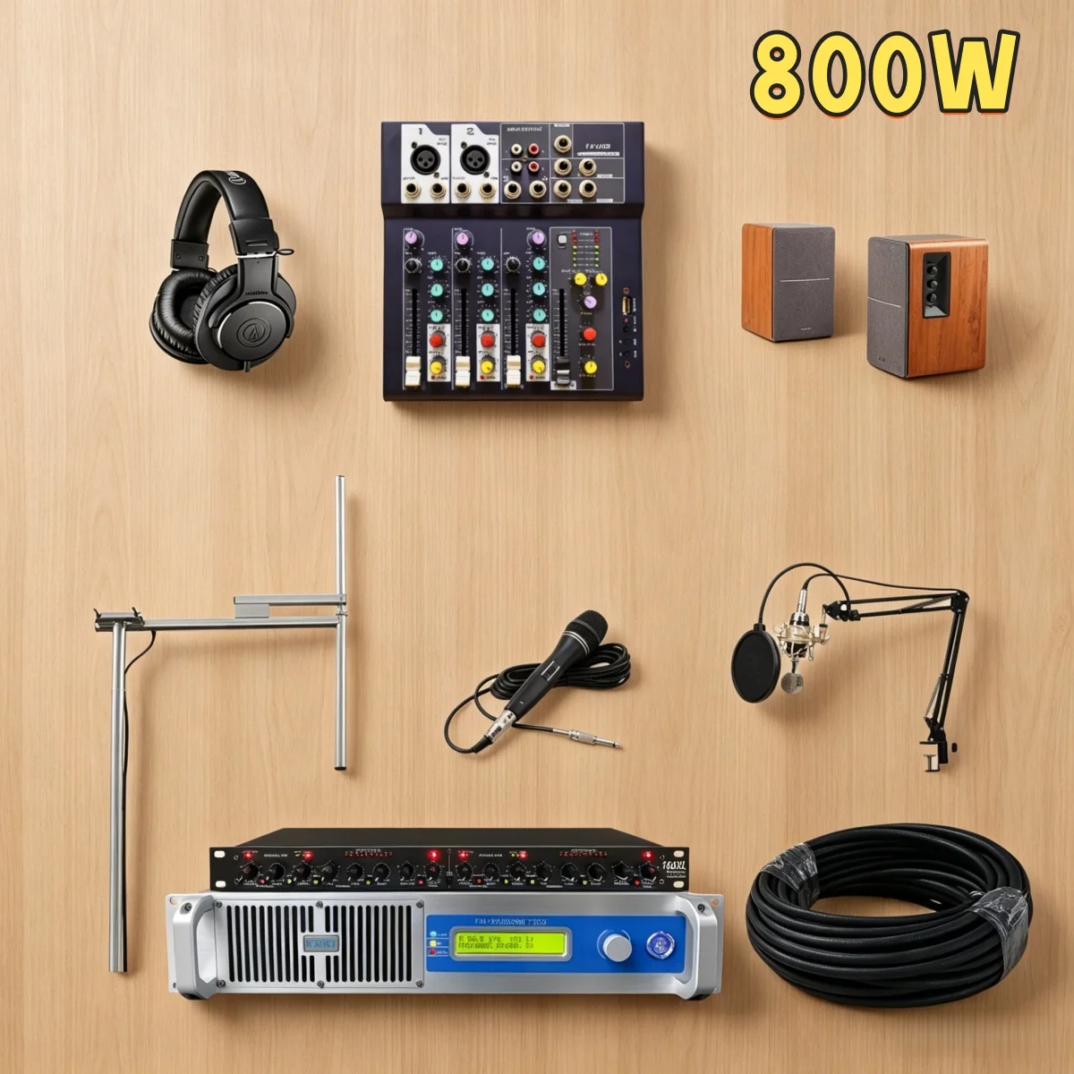 School YXHT-1, 800W FM Transmitter Full System Kit, Parent Meeting Audio, Complete Solution, Simple Setu