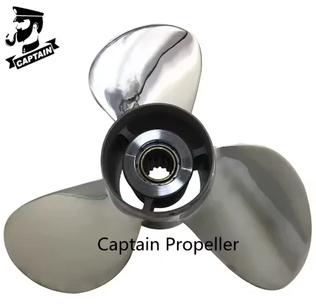 Captain Stainless Steel Propeller 11 5/8x11 Fit Yamaha Outboard Engine 25-60HP 13 Teeth G Series Similar to Solas New Saturn