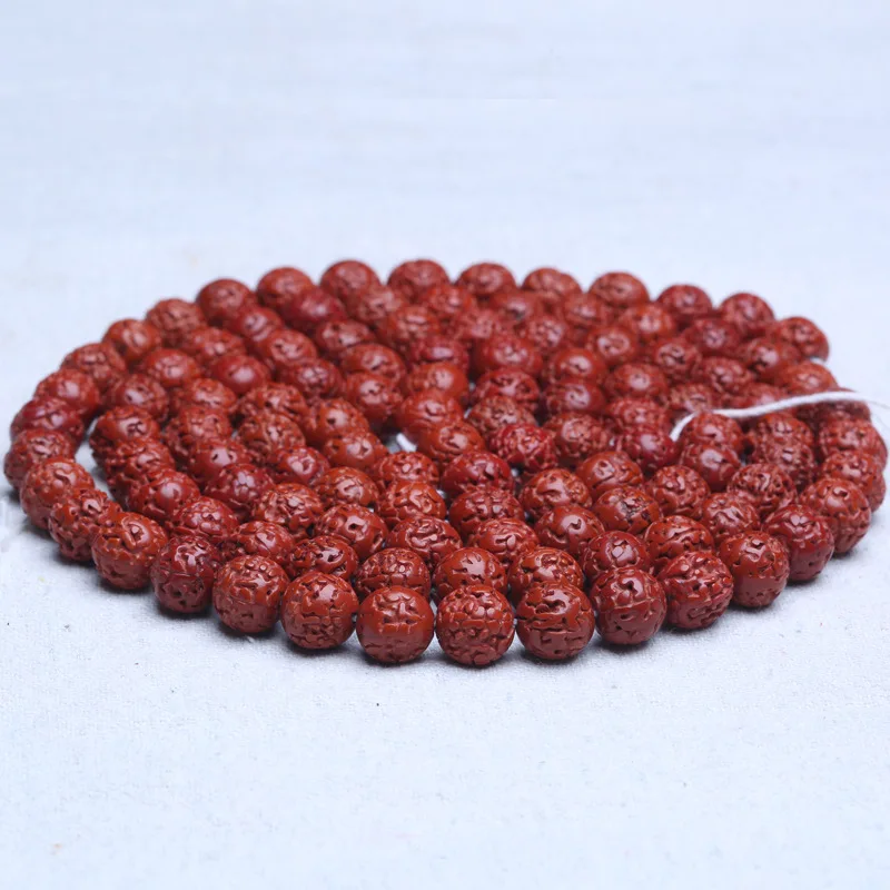 King Kong Bodhi Seeds Beads Toothless Eighteen  Accessories Cinnabar Red 11mm-12mm