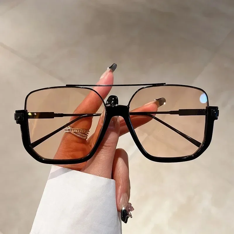 Trendige Polygonale Punk-Sonnenbrille Übergroße Goggle-Brille mit Fortschrittlichem Design Einteiliger Großer Rahmen Sonnenbrille Neue Steampunk-Brille UV400