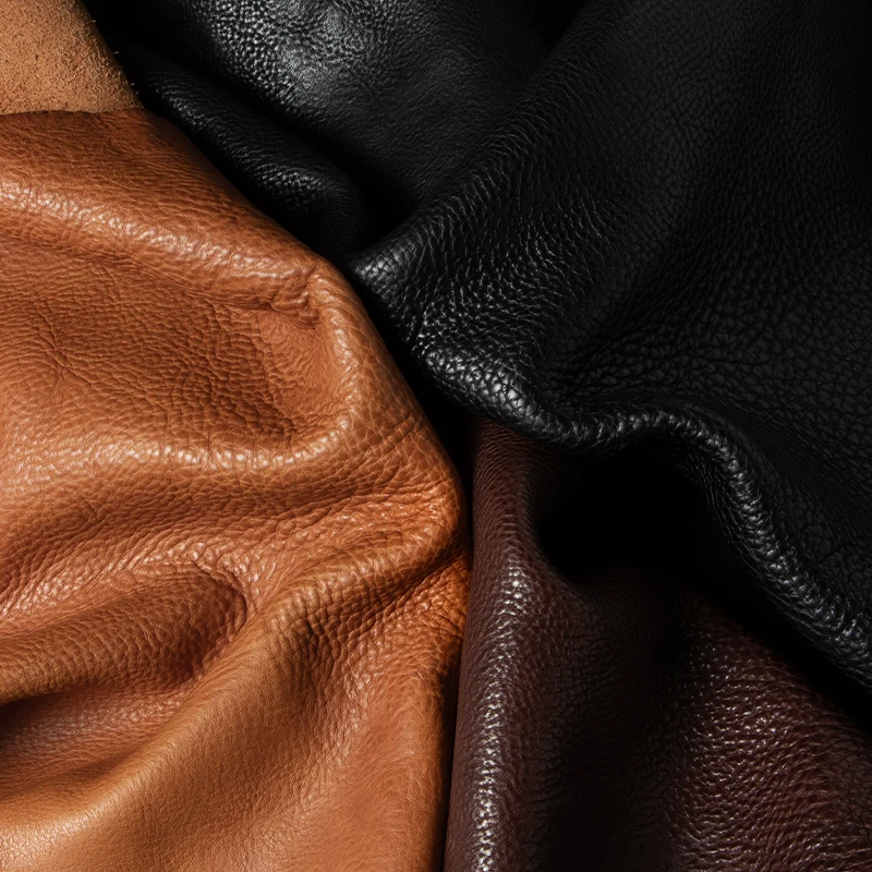 WUTA 3sq.ft Vintage Shrink leather Shrunk Veg-Tanned Cowhide First Layer Natural Milled Leather Material DIY Craft Bags 6-9oz