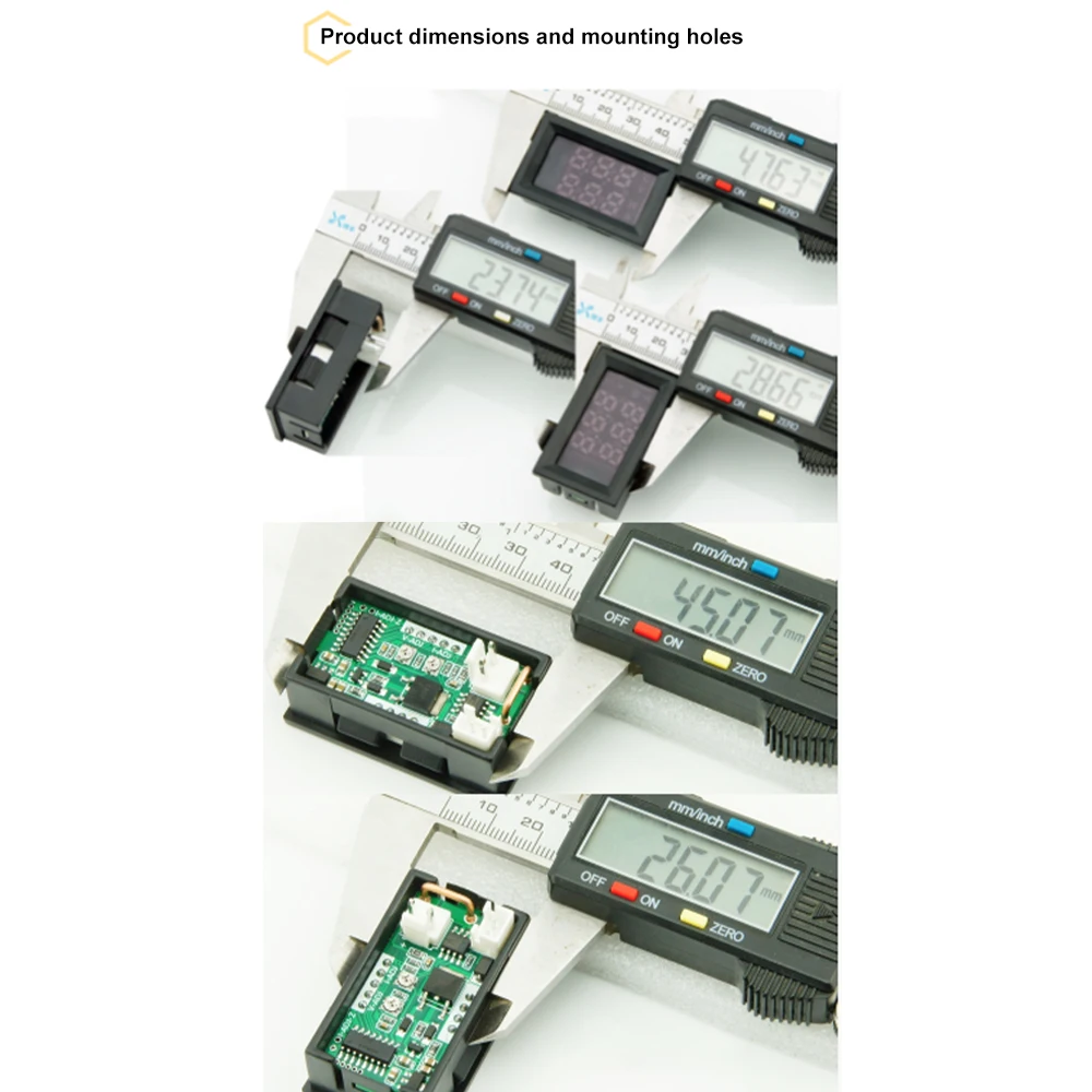 DC6-120V M6120 Digital Voltmeter Ammeter 10A Voltage Current Power Meter Tester with Dual LED Display and Connect Wires - Image 2