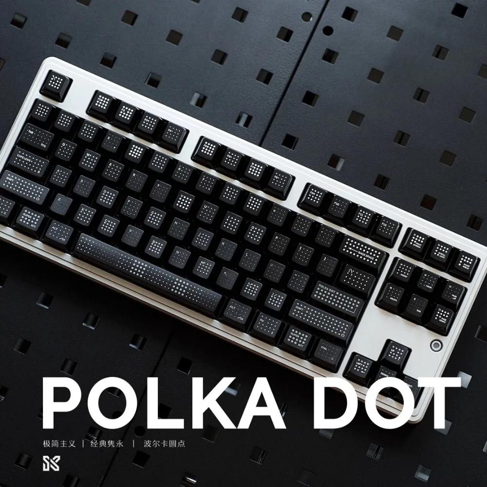 

Тематическая клавиатура POLKADOT, полупрозрачная ПК, вишневый профиль, оригинальная заводская высота, аксессуары для механической клавиатуры, игровой колпачок