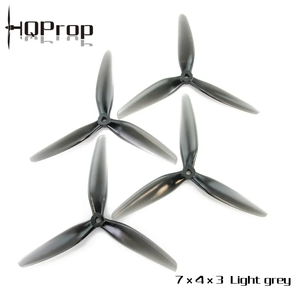 2/4/6 Pairs HQProp7X4X3 7040 7 Inch 3 Blade/Tri-Blade 7040 Propeller Light Grey (CW+CCW) Poly Carbonate for FPV RC Drone DIY Par