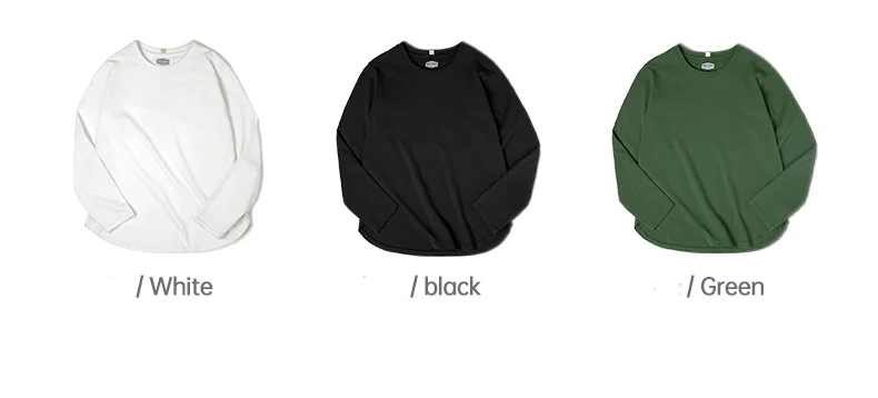 Maden Long Sleeve Basic T-Shirt for Women Round Collar Cotton Tops Loose Fit Solid Color Tees Oversized T-shirts