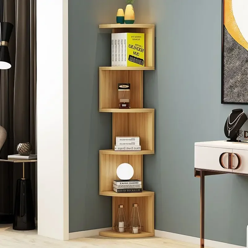 Creative triangle corner multi-layer shelves, bedroom study corner bookshelf bookcase