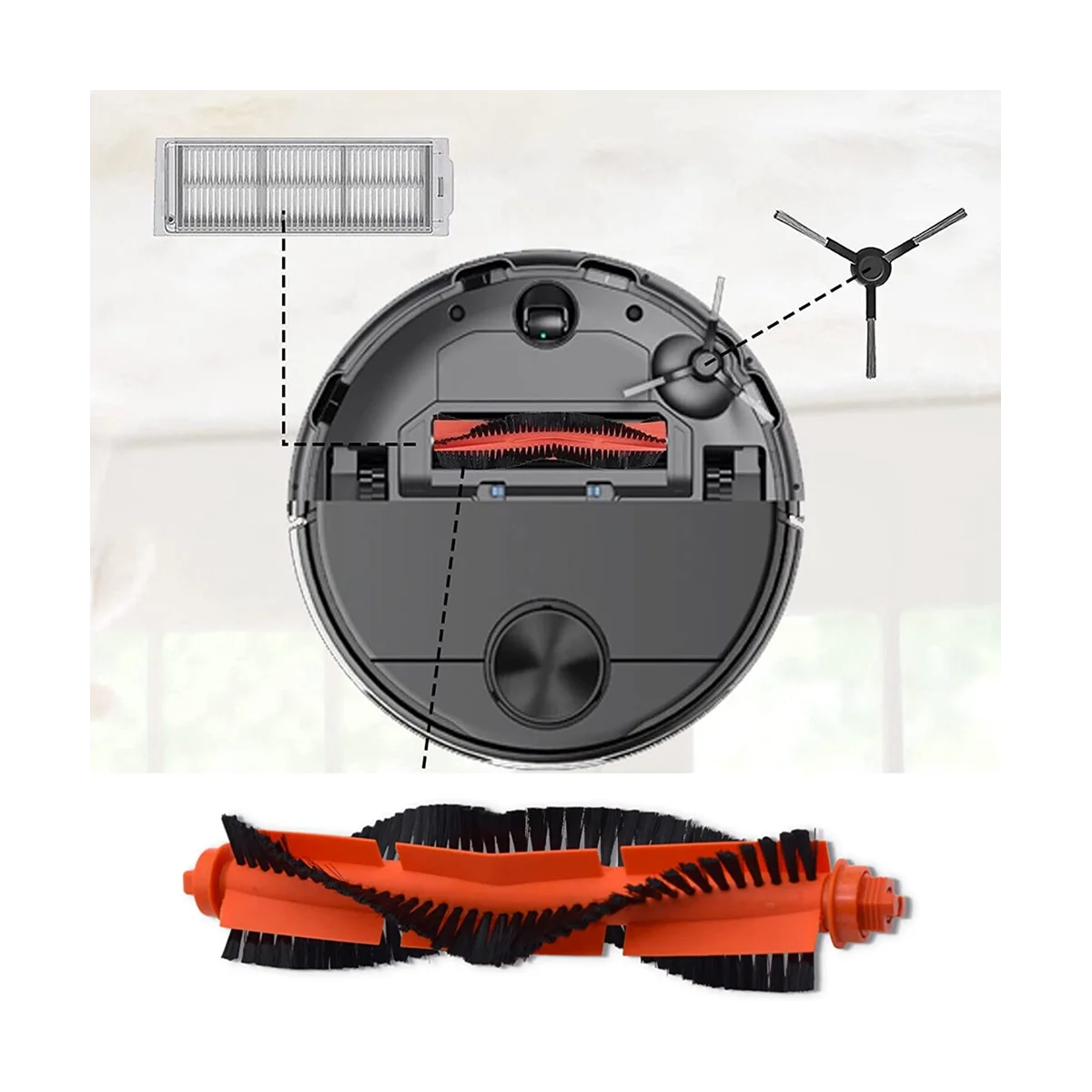 Szczotka rolkowa szczotki boczne zestaw filtrów nadaje się do próżni robota WVCR200S