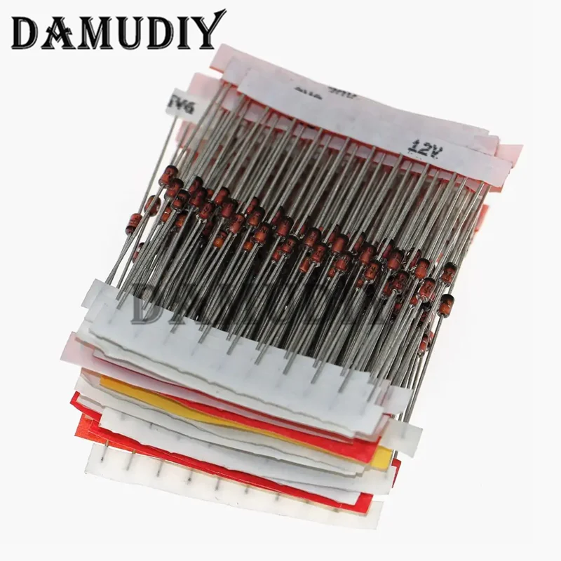 140pcs/Lot 1/2W Zener Diode Assorted Kit DO-35 0.5W 3.3V - 30V 14Values Each 10pcs DIY Sample Set