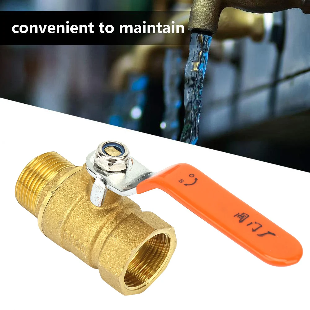 DN20 Ball Valve Brass Ball Valve Shut off Valve Brass Pipe Ball Valve Male and Female Thread 3/4" DN20 Pipe Ball Valve