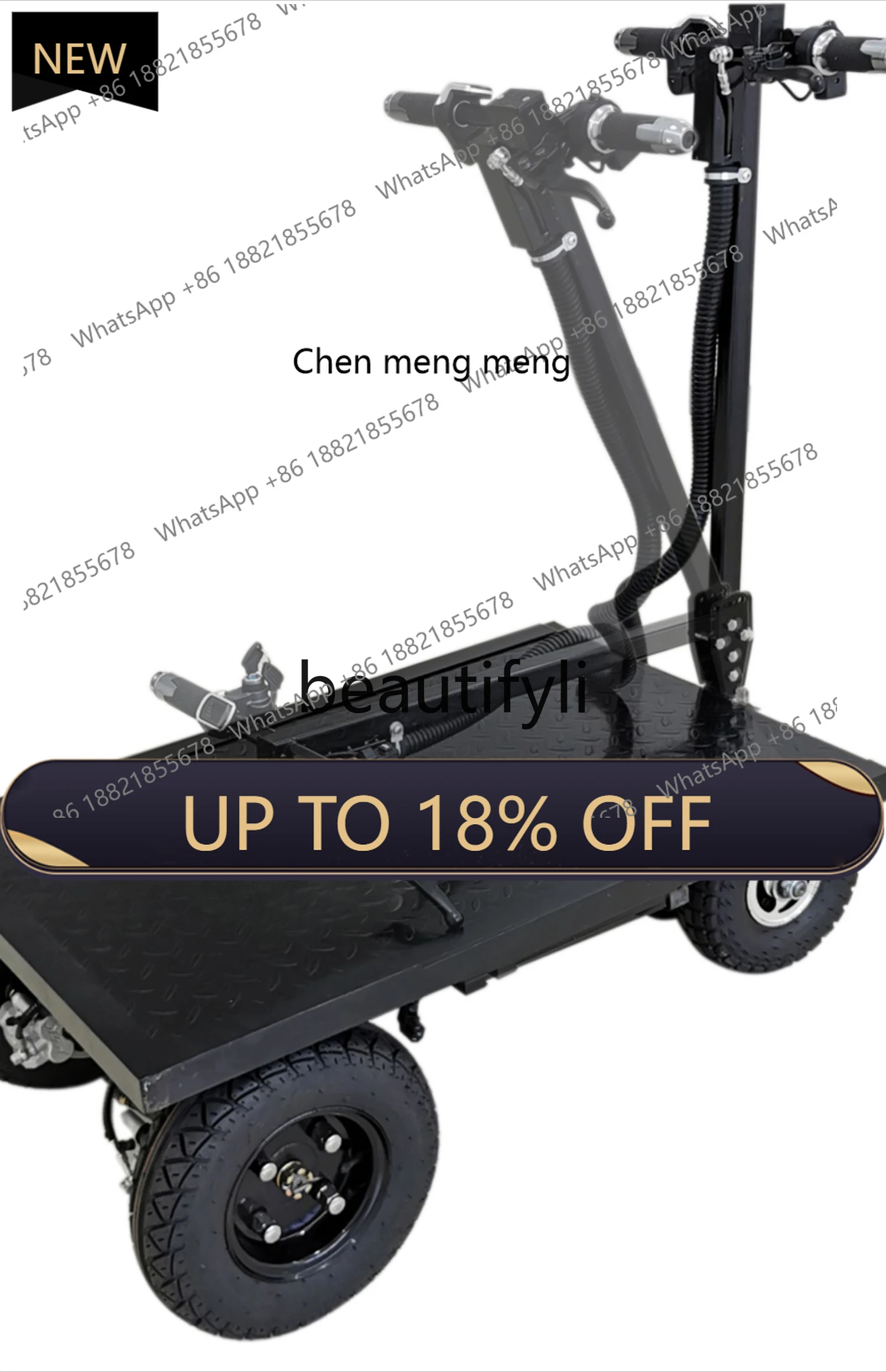 

Z189 Folding portable electric flatbed truck into the elevator building materials feeding truck hand push heavy labor truck