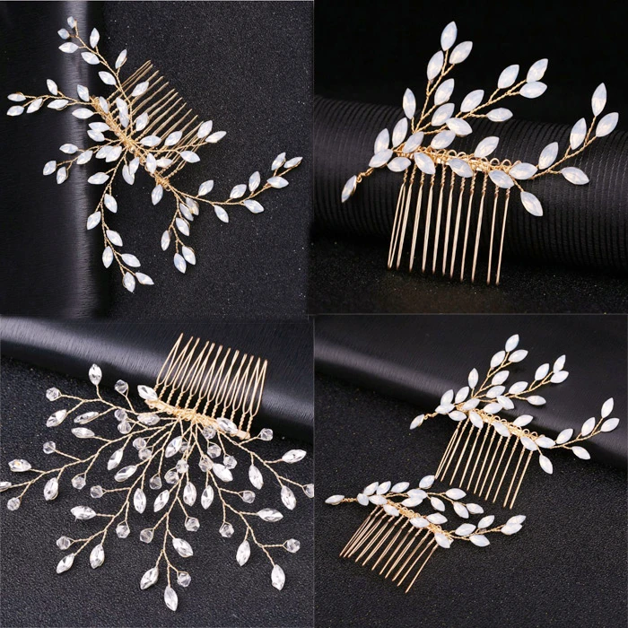 Rhinestone Hair Comb Wedding Hair Accessories Bride Hair Comb Rhinestone Wedding Headbands Crystal Bride's Tiaras Head Adornment