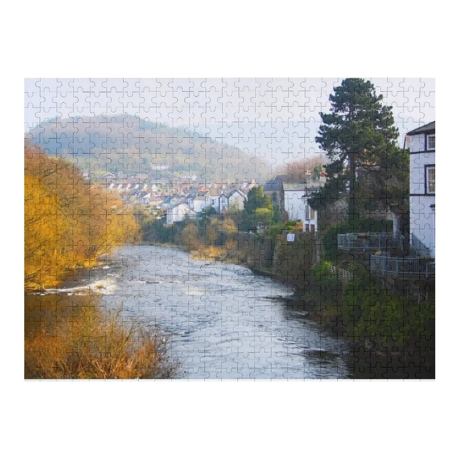 

River Dee Flowing On A Misty Day Jigsaw Puzzle Children Custom Kids Toy Wooden Decor Paintings Personalized Gift Married Puzzle