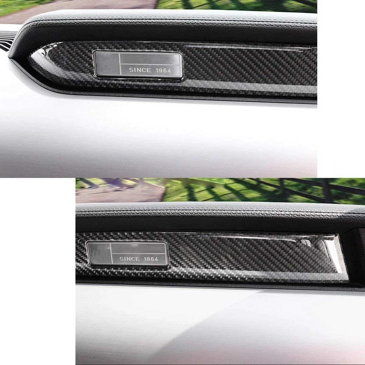 لوحة تشذيب داخلية للسيارة من جانب الراكب ، وتقليم وحدة التحكم ، وألياف الكربون لفورد موستانج