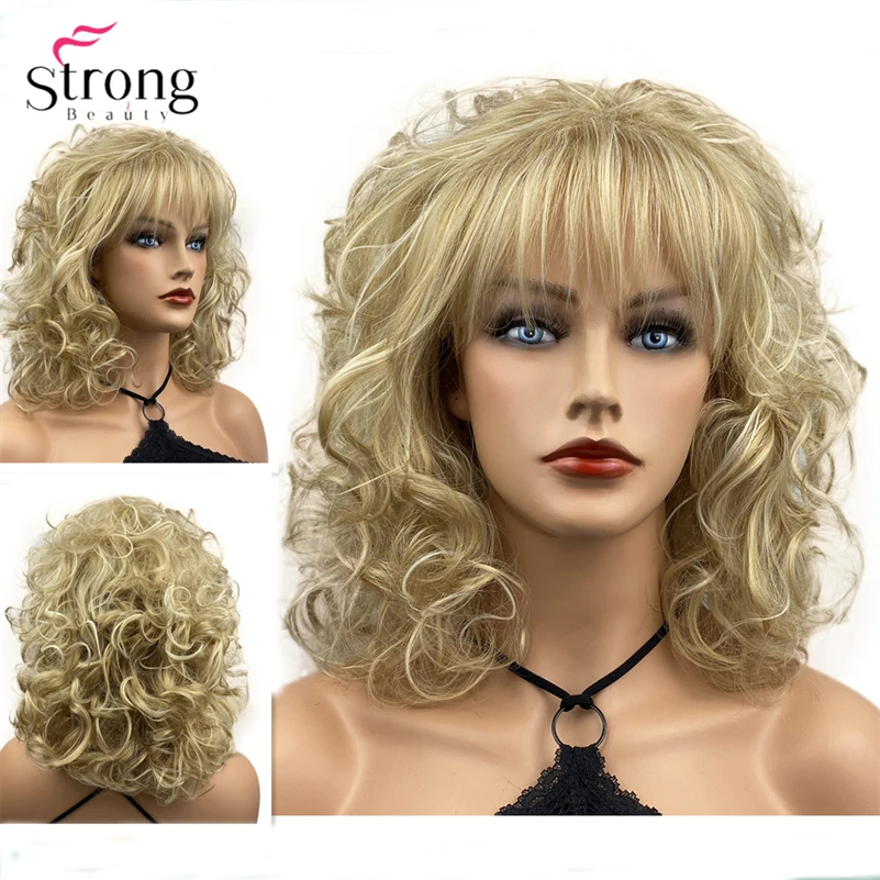 StrongBeauty Short Black Curly Full Synthetic Wig for Women mix order