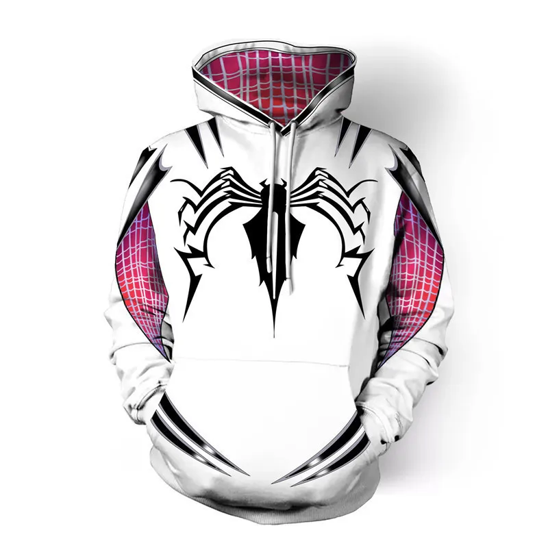 Superheld Cosplay Voor Spider Gwen Stacy Hoodies Rits Jas Volwassen Kids Kostuum Capuchon Streetwear