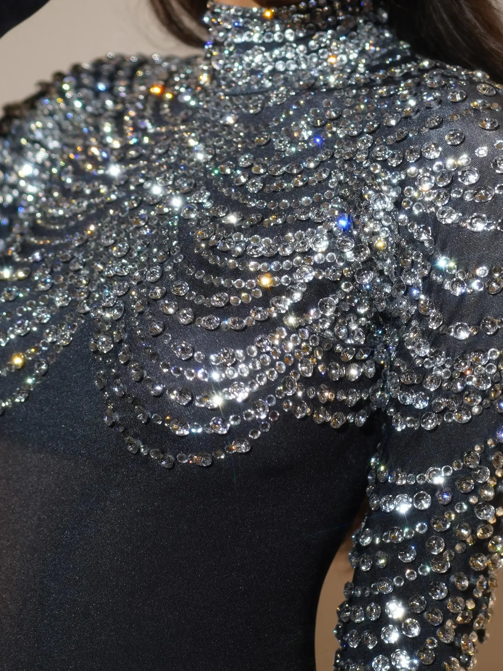 Sparkly Rhinestones Jumpsuit Women Sexy Dance Costume Nightclub Outfit Performance Stage Wear Party Birthday Celebrate Rompers