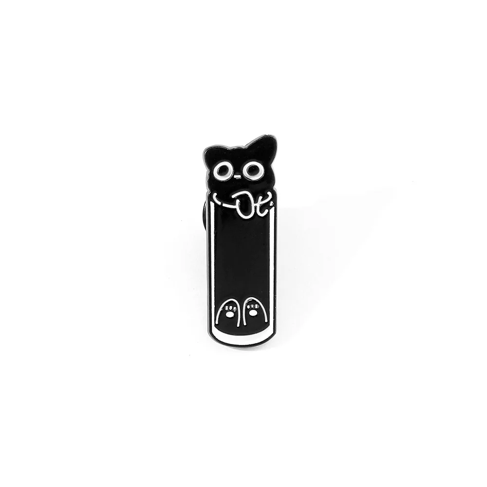 Bonito terrário gato esmalte pinos personalizado preto gatinho broches lapela emblemas dos desenhos animados animal jóias presente para crianças amigos atacado