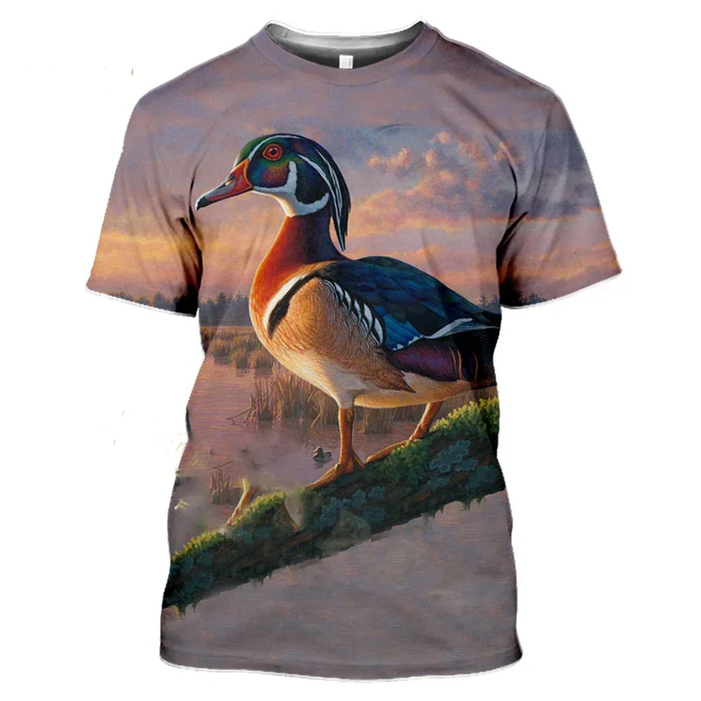 

Summer New Edition Men's 3D Printed T-shirt Animal Hunting Partridge Fashion Casual T-shirt Street Super Large Round-neck Clothi