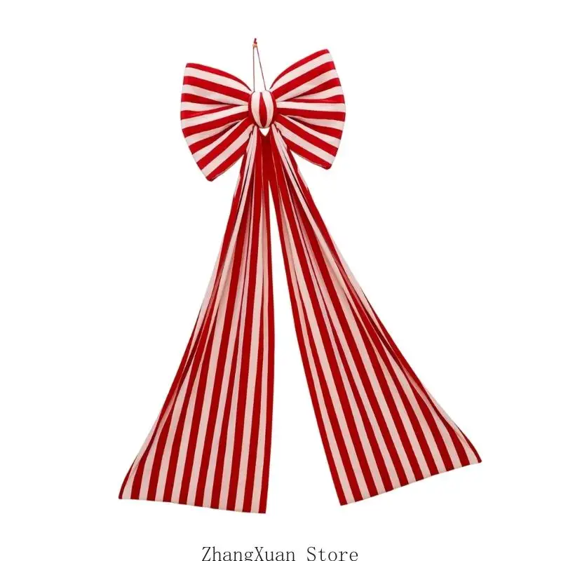 Weihnachtsbaumband-Akzent, gestreifter Hängebesatz aus weichem Stoff 3XUF – Detail 3