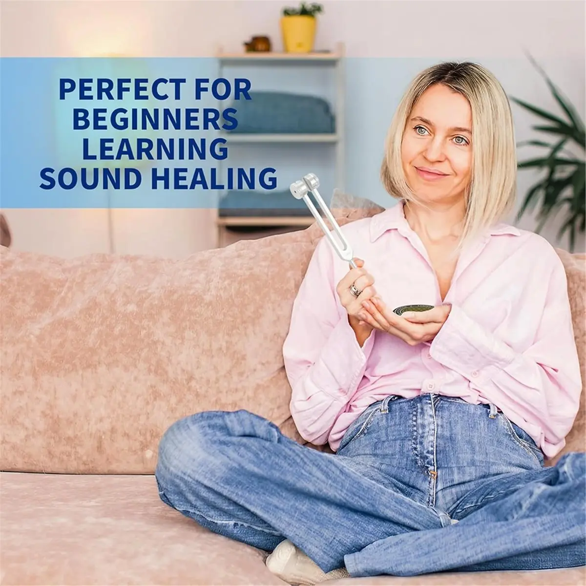 A50U Tuning Forks for Healing Set Includes 128 Hz, 136 Hz, 256 Hz, 384 Hz & Activator Sound Healing Instruments for Yoga