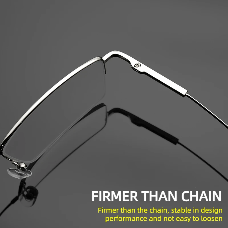 남성용 비즈니스 사각 안경테, 메모리 티타늄 안경테, 클래식 하프 림 안경테, Gafas Oculos