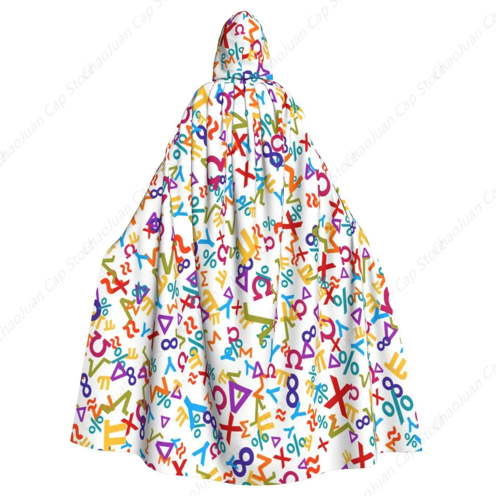 Different Numbers Math Halloween Adult Hooded Cape Full Length Cloak Christmas Cosplay Costume Unisex