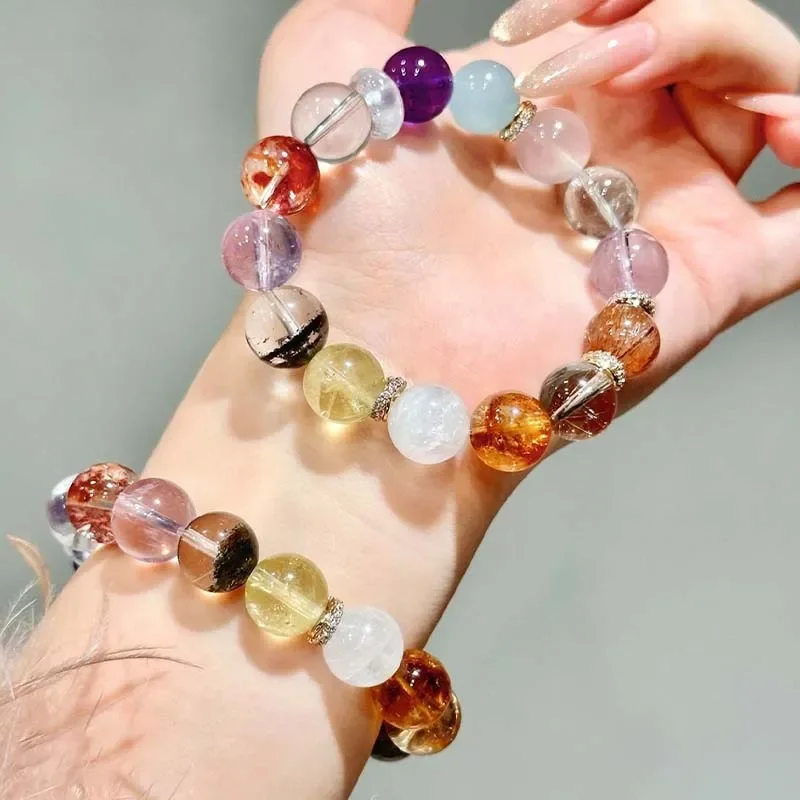 Crystal bracelet women's pure natural genuine Duobao crystal bracelet high-end design girls jewelry birthday gift