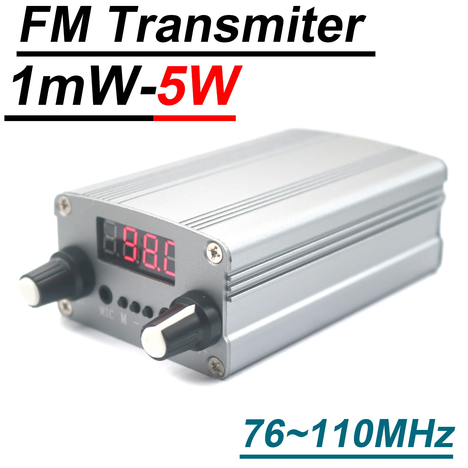 5W stereofoniczny nadajnik FM 76-110Mhz 1mW ~ 5000mW cyfrowy nadajnik FM dla DSP Radio Broadcast odbiornik stacji kampusowej