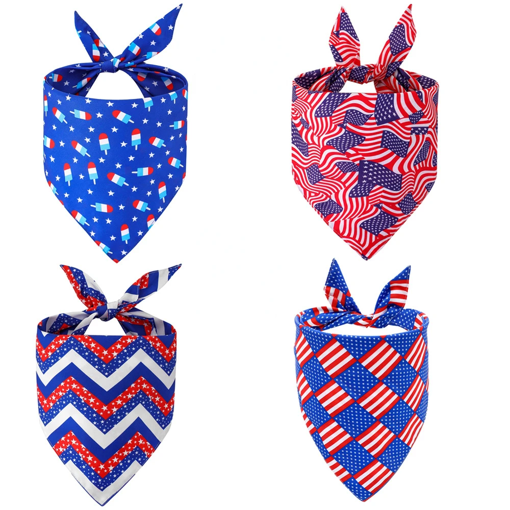 American Flag Bandage for Pet, Triangle Towel, Saliva Towel, Accessories Supplies, Products for Dog and Cat