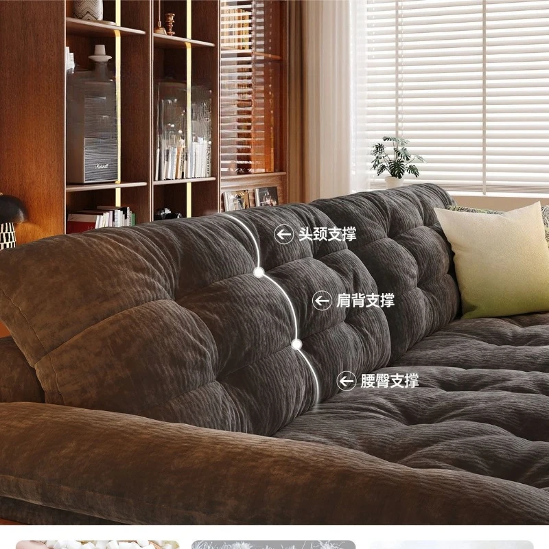 Medieval style cloud fabric sofa small apartment living room retro style solid wood sofa snow