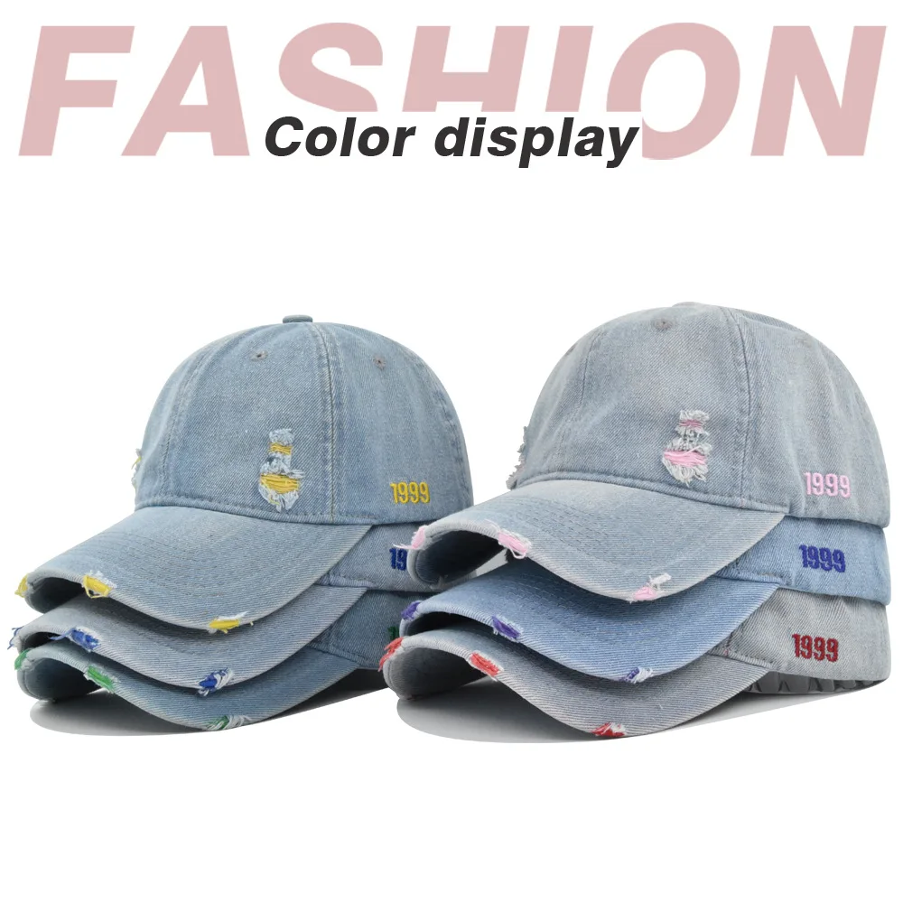 High Quality Vintage Cowboy Baseball Cap Unisex Solid Sanpback Jeans Cap Men Women Denim Hip Hop Cap Gorras Bone Kpop Casquette